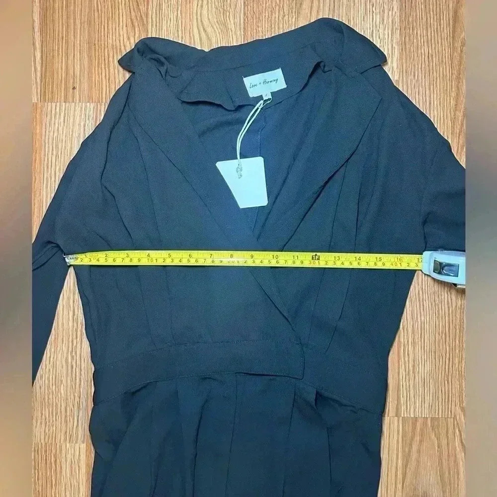 NWT‎ ASOS Love & Harmony Solid Woven Long Sleeve Black Jumpsuit in Size S - Picture 6 of 9